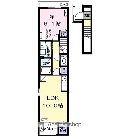 シャローヒルズ(1LDK/2階)の間取り写真