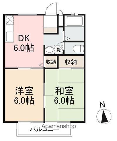 コーダガーデン C・D棟(2DK/1階)の間取り写真