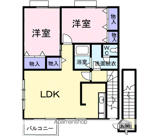 コンステレーションA(2LDK/2階)の間取り写真