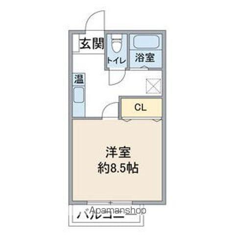 グレース藤ヶ丘(1K/2階)の間取り写真