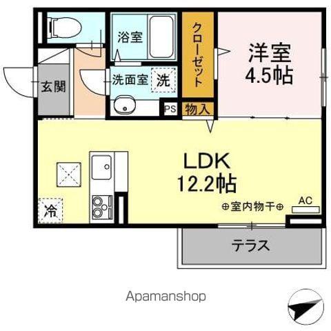 D-ROOM住吉 B(1LDK/1階)の間取り写真