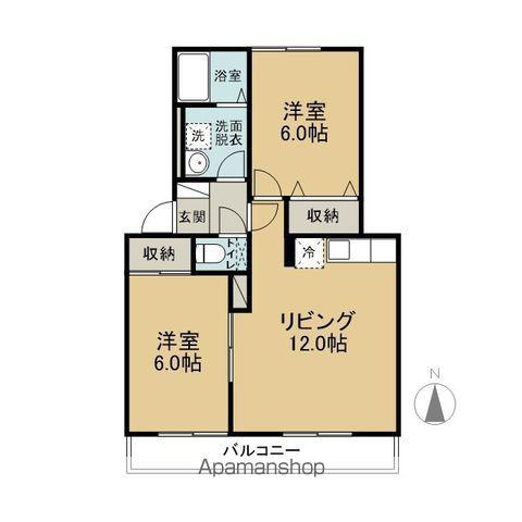 コスモ奥野(2LDK/2階)の間取り写真