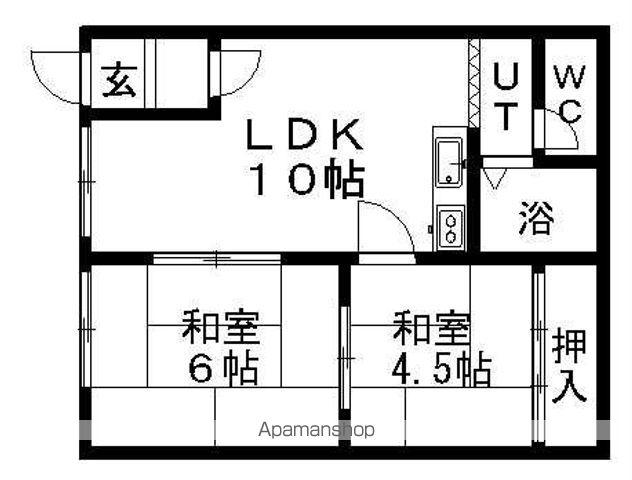 コーポ旭(2LDK/2階)の間取り写真