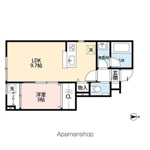 アクアヴィアーレ(1LDK/1階)の間取り写真