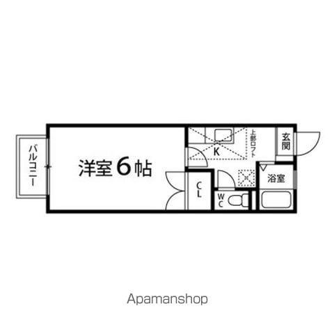 エクセレント山の寺(1K/2階)の間取り写真