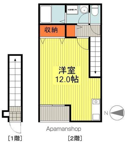 メゾンボヌールA棟(ワンルーム/2階)の間取り写真