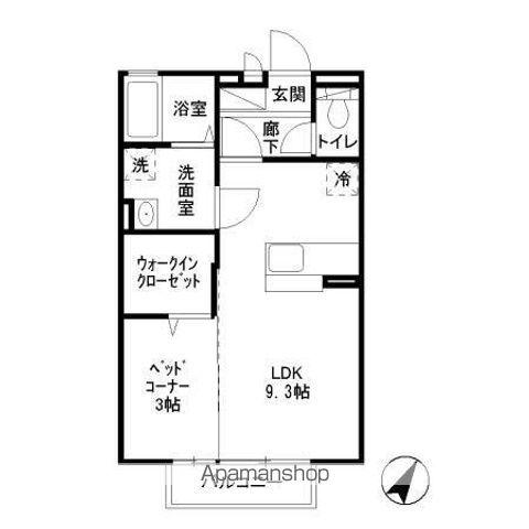 メゾン・ド・フルール(1LDK/2階)の間取り写真