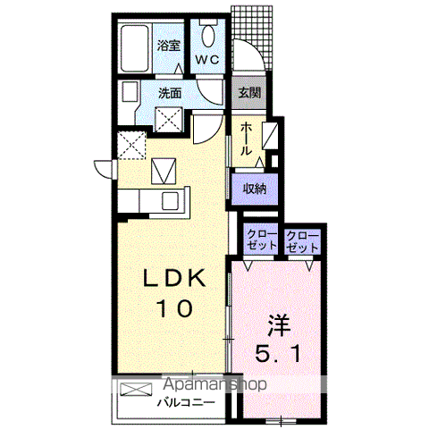 レジデンス・ミナミⅡ(1LDK/1階)の間取り写真