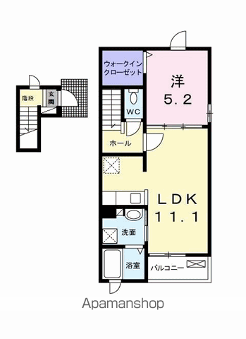 メゾンド・ドルフィンⅡ(1LDK/2階)の間取り写真