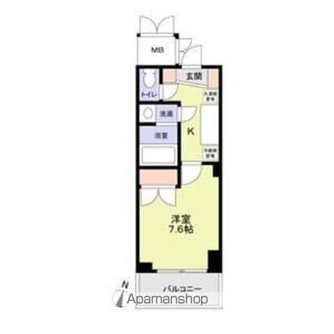 みどりのの庭(1K/4階)の間取り写真