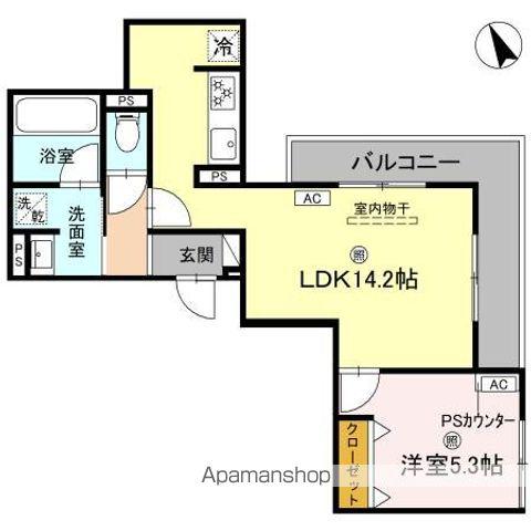 CHAINON(1LDK/2階)の間取り写真
