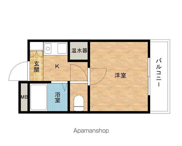 ワンルームフジ(1K/2階)の間取り写真