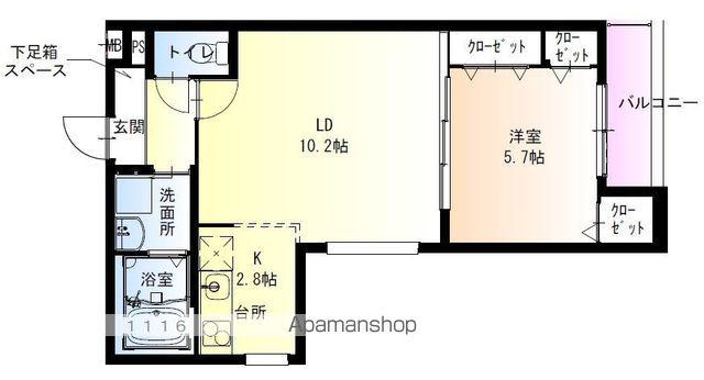 フジパレス堺大浜公園2番館(1LDK/1階)の間取り写真