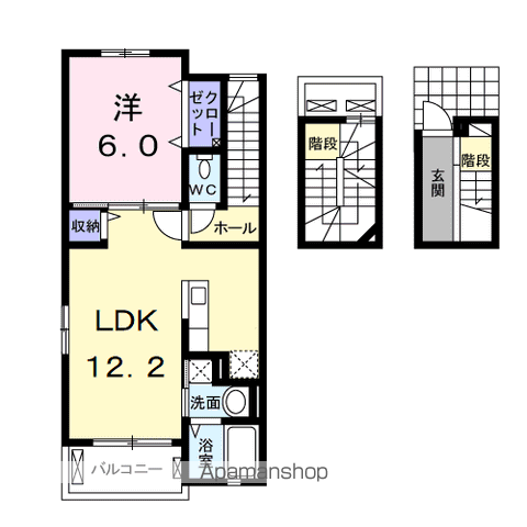 ファブール・シュンⅠ(1LDK/3階)の間取り写真