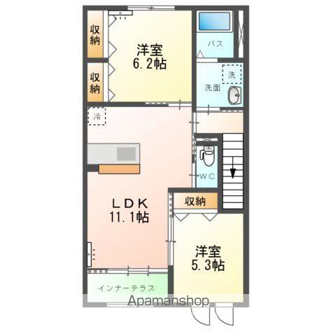 鹿島線 鹿島神宮駅 徒歩72分 2階建 築7年(2LDK/2階)の間取り写真