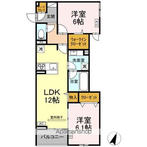ESPELIA・K(2LDK/2階)の間取り写真