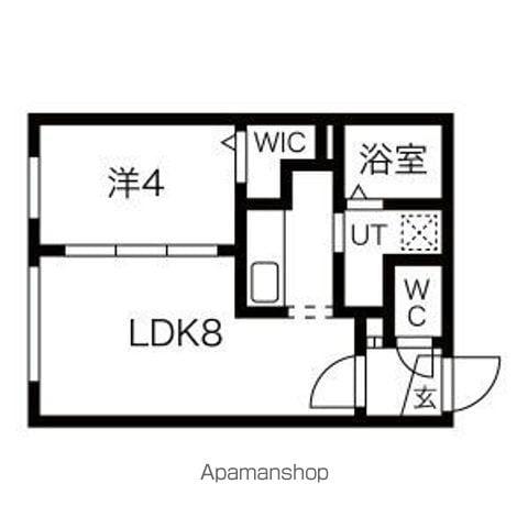 ラフィーネ月寒中央通(1DK/4階)の間取り写真