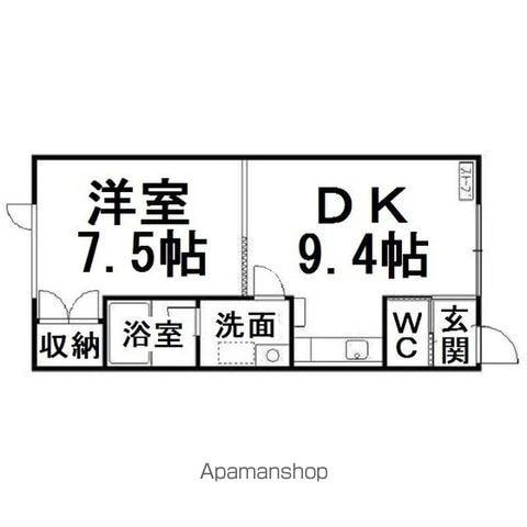 KIハイツ(1LDK/1階)の間取り写真