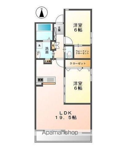 ミトラヒルズⅥ(2LDK/2階)の間取り写真