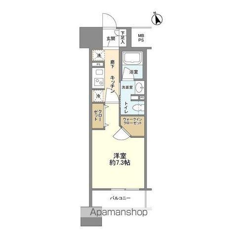 フレールコート東別院(1K/11階)の間取り写真