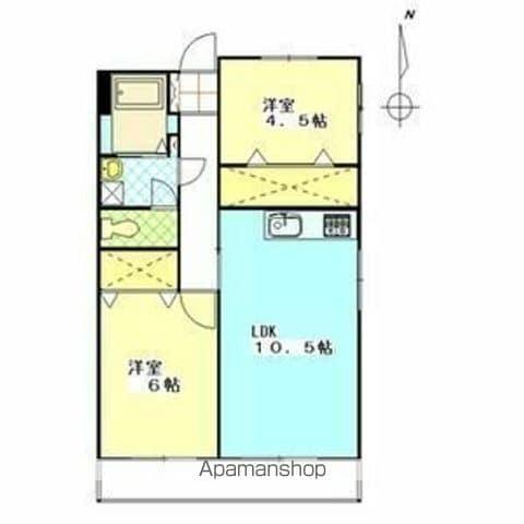 名栄ビル(2LDK/3階)の間取り写真