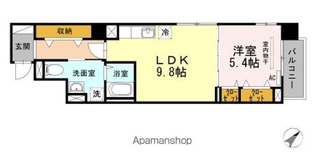 ボン シャンス(1LDK/3階)の間取り写真