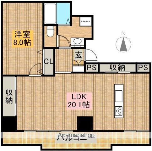 Jスクエア高岳(1LDK/5階)の間取り写真