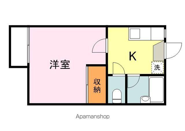はねおキッタカA棟(1K/2階)の間取り写真
