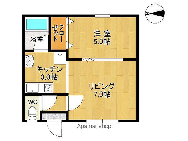 ウエストヒルズ20(1LDK/2階)の間取り写真