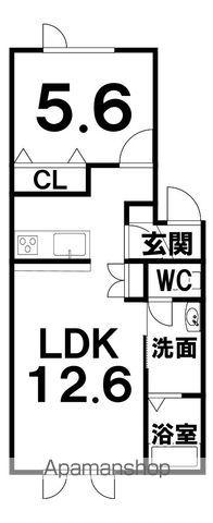 NOIRⅡ西棟(1LDK/1階)の間取り写真