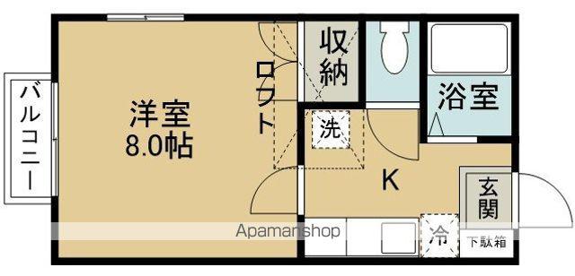 シーサイドⅡ(1K/2階)の間取り写真