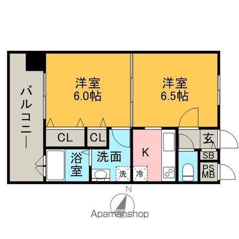 エンクレスト薬院Ⅱ(2K/9階)の間取り写真
