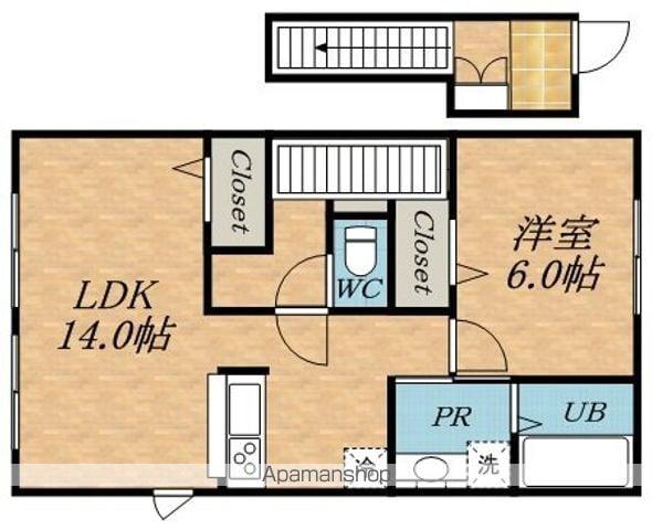 サンモール駒場(1LDK/2階)の間取り写真