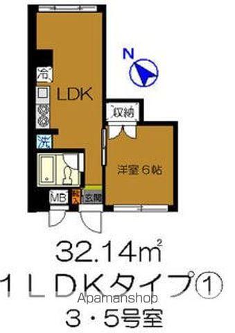 土浦学園通ビル(1LDK/9階)の間取り写真