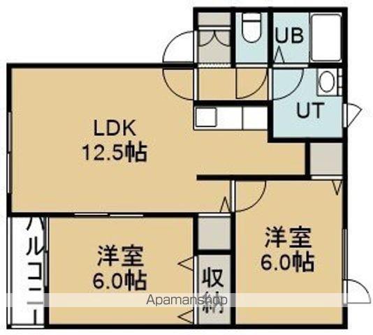 ハウスコンフォートE棟(2LDK/2階)の間取り写真