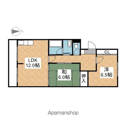 シャトー汐路(2LDK/3階)の間取り写真