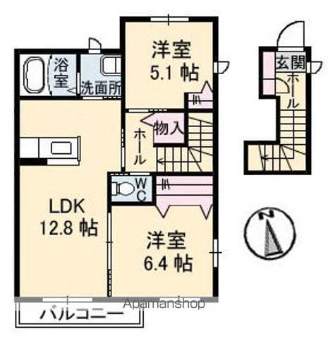 花ポートE(2LDK/2階)の間取り写真