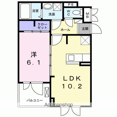 モナコⅡ(1LDK/3階)の間取り写真