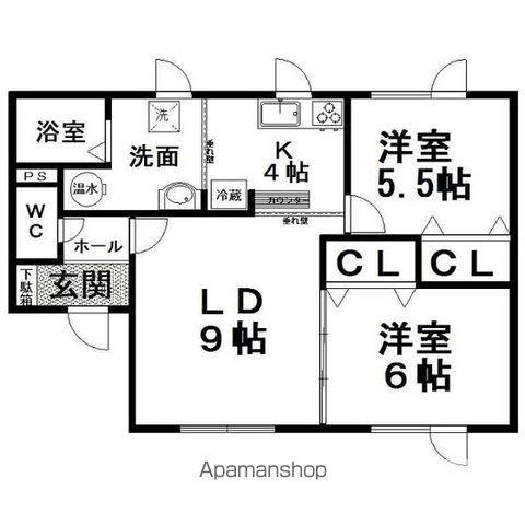 アットホーム4(2LDK/2階)の間取り写真