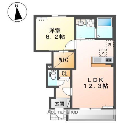 メゾン・デュ・リアン(1LDK/1階)の間取り写真