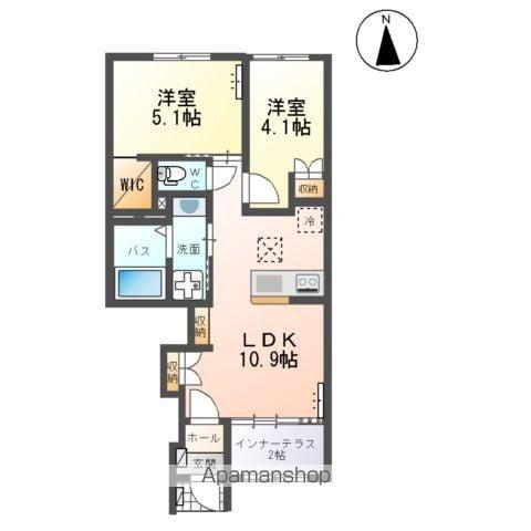 シェトワⅡ(2LDK/1階)の間取り写真
