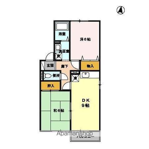 ヴェルドミールⅡ(2DK/2階)の間取り写真
