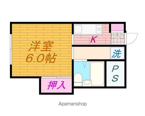 美吉野ハイツ(ワンルーム/3階)の間取り写真