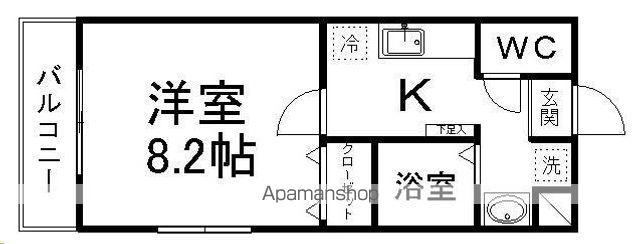 ヴェルソー台原(1K/2階)の間取り写真