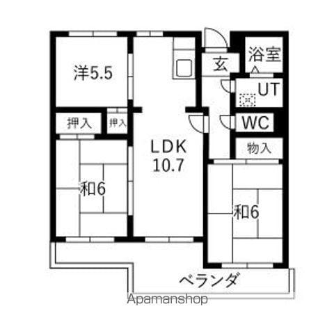 サンエレガンス(3LDK/2階)の間取り写真