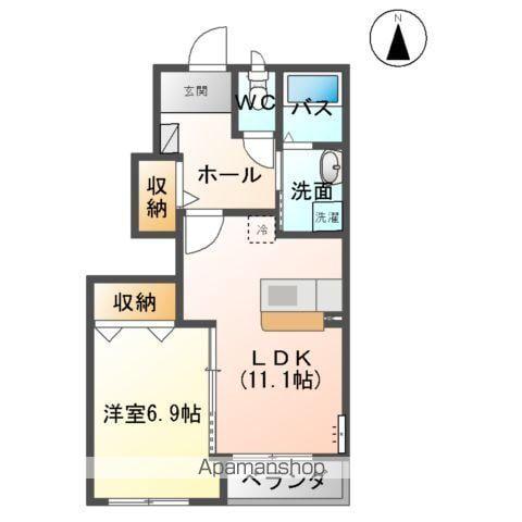 エスポワールK(1LDK/1階)の間取り写真