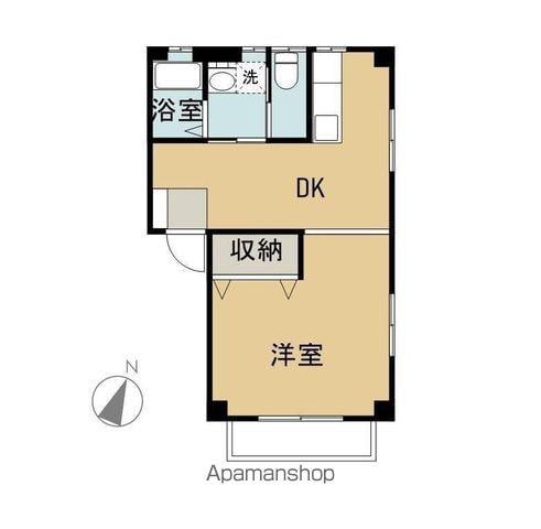 クイーンズKⅡ(1DK/2階)の間取り写真