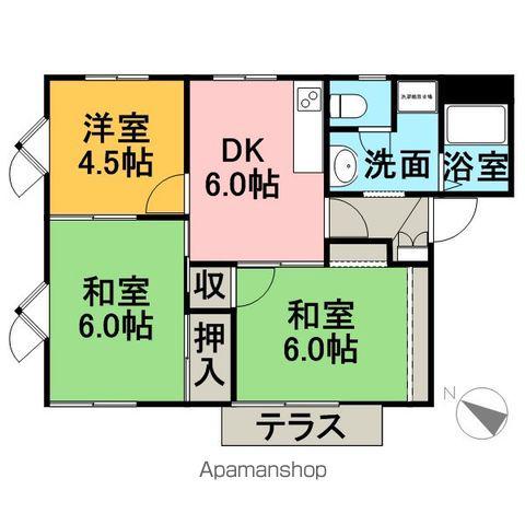 サンチェリオ(3DK/1階)の間取り写真