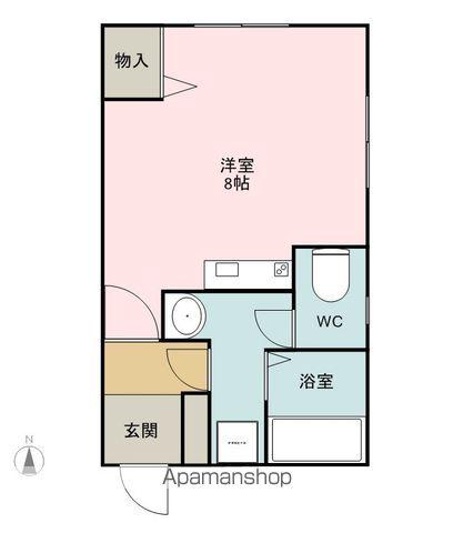 パークレストりんくう第2(ワンルーム/1階)の間取り写真