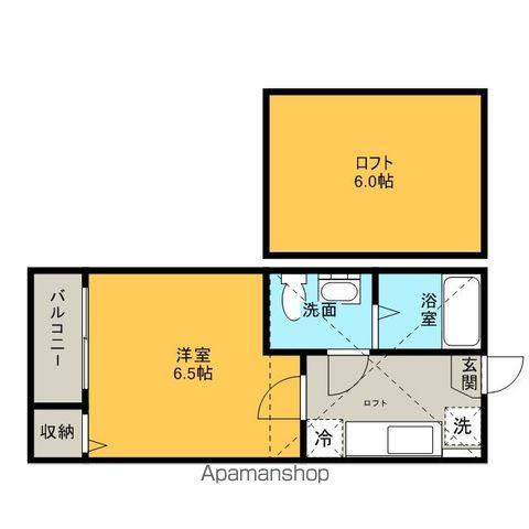 ルーグラン(1K/1階)の間取り写真